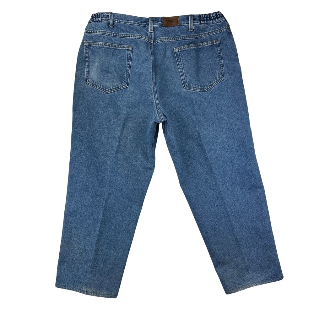 LL Bean Flannel Lined Jeans Mens Comfort Waist 42x29‎ Blue Relaxed Straight Y2K - Picture 3 of 13